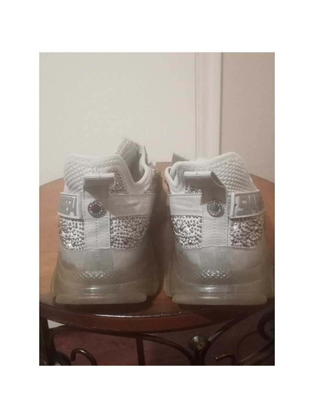 Steve Madden Womens Maxima-R White Bling Rhinestones Concert Sneaker Shoe Sz 8.5 - Picture 10 of 12